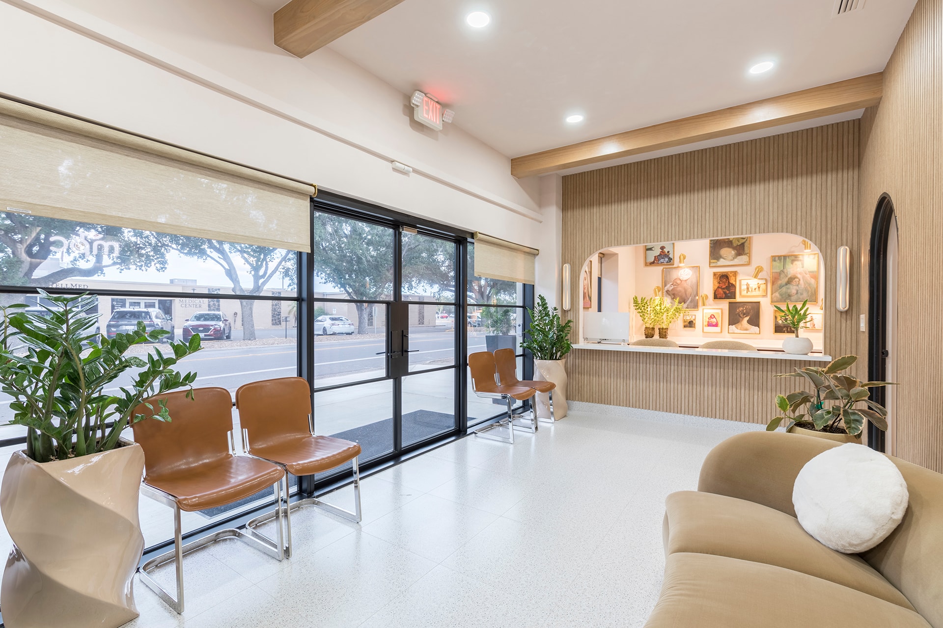 Modern medical office waiting room interior