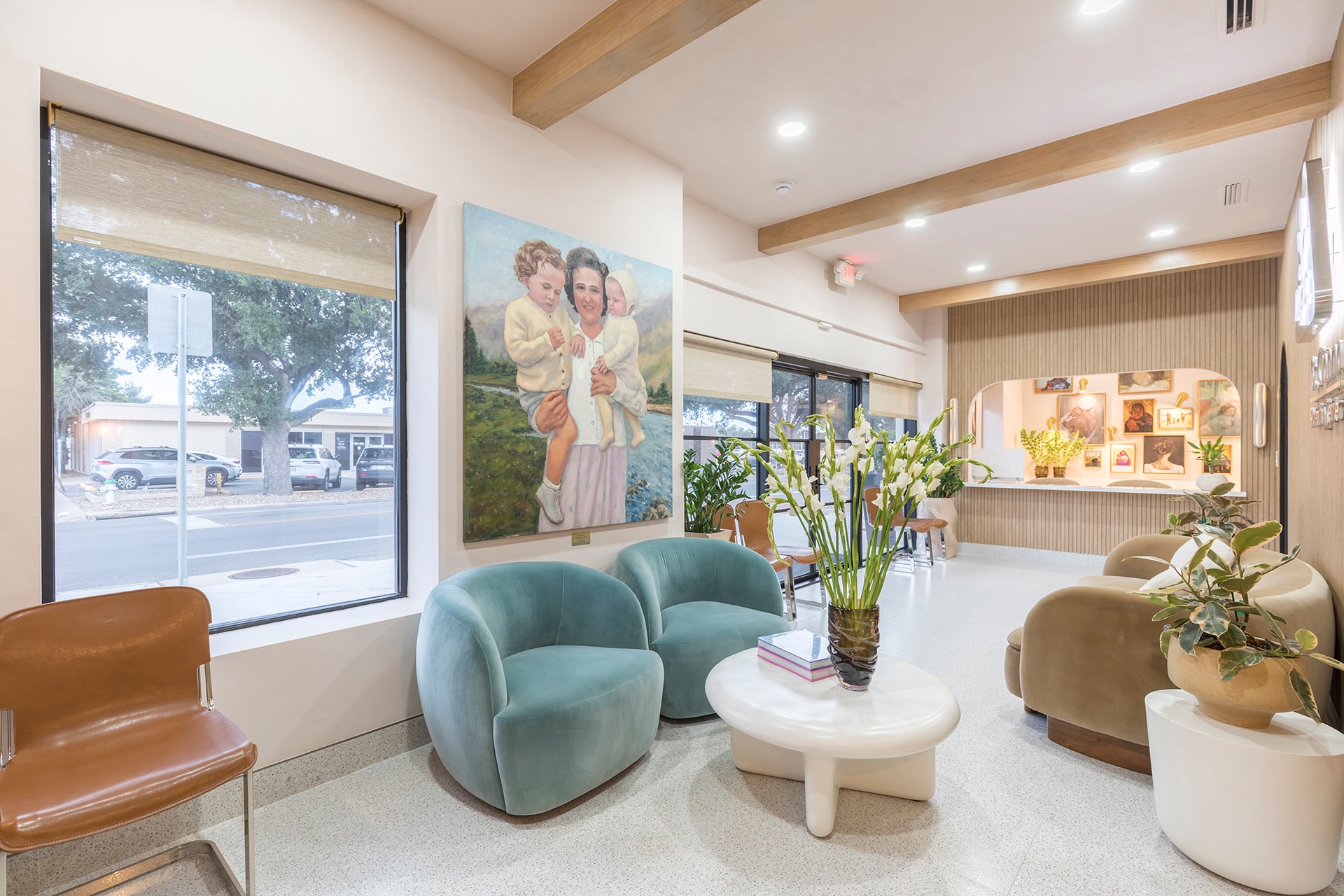 Modern medical office waiting room interior